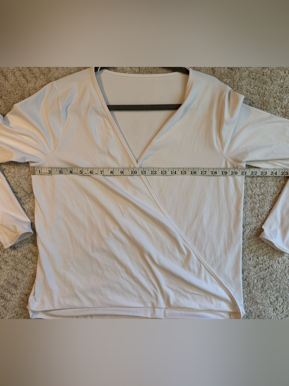 Lululemon white wrap top, size 12, in EUC (see notes) - Picture 6 of 7